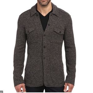 John Varvatos Men's Raw Cut Edge Sweater Jacket